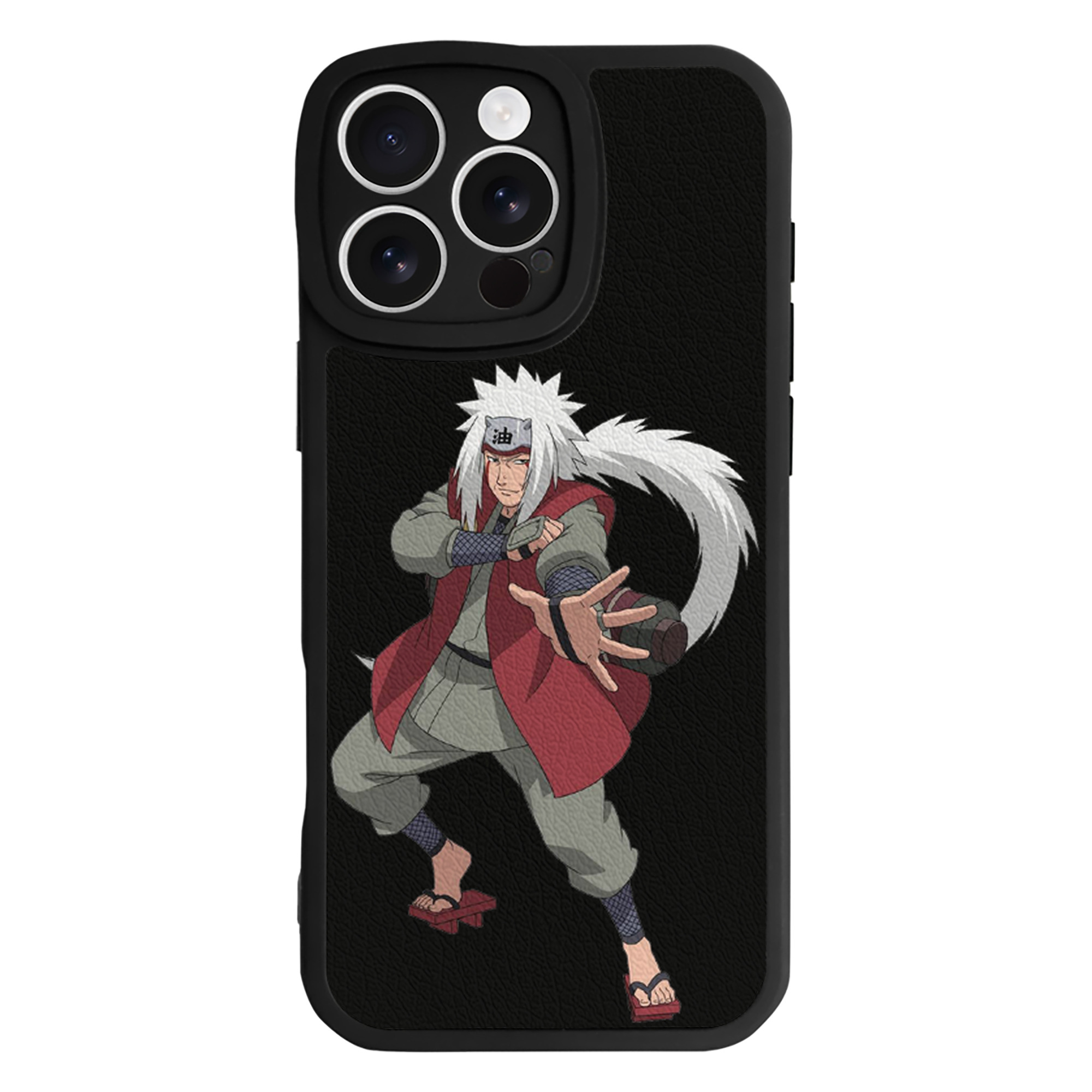 （画像用） NARUTO -ナルト- 自来也（じらいや） Jiraiya 【iPhone 16シリーズ対応】シリコンスマホケース（レザー調） 材質：シリコン